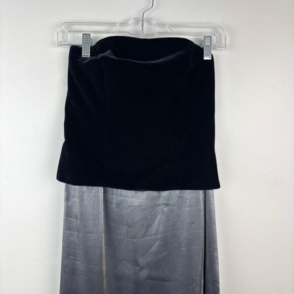 Vintage Dave & Johnny Black Velvet Strapless Cocktail Prom Dress Y2K Sz 6 - Picture 4 of 9